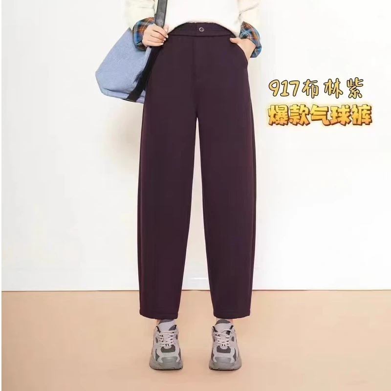 5917 秋冬时尚洋气简约休闲显瘦百搭加厚保暖爆款气球裤