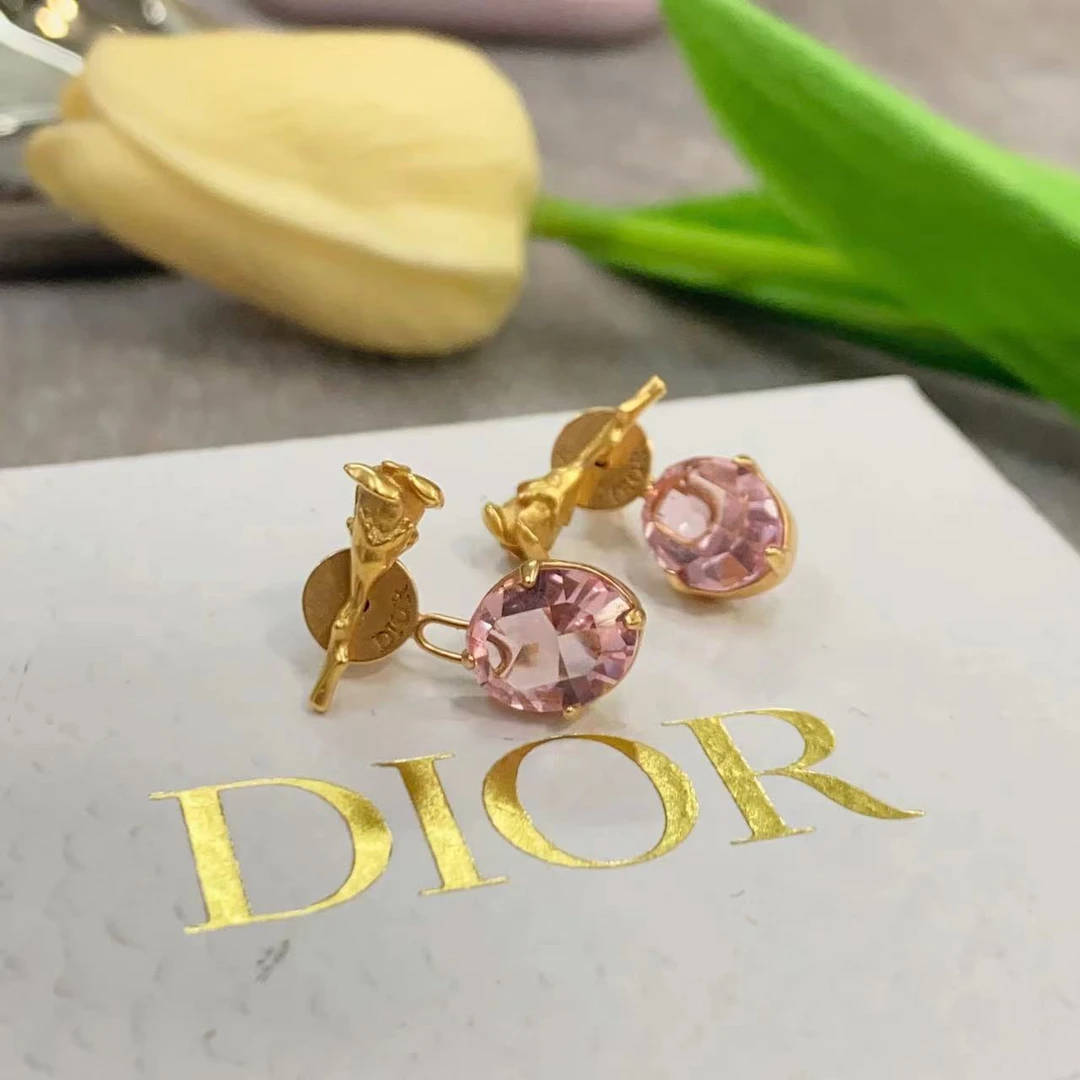 99新 DIOR/迪奥 字母CD款/粉/琉璃/水钻款/复古/金属/镶钻/耳钉