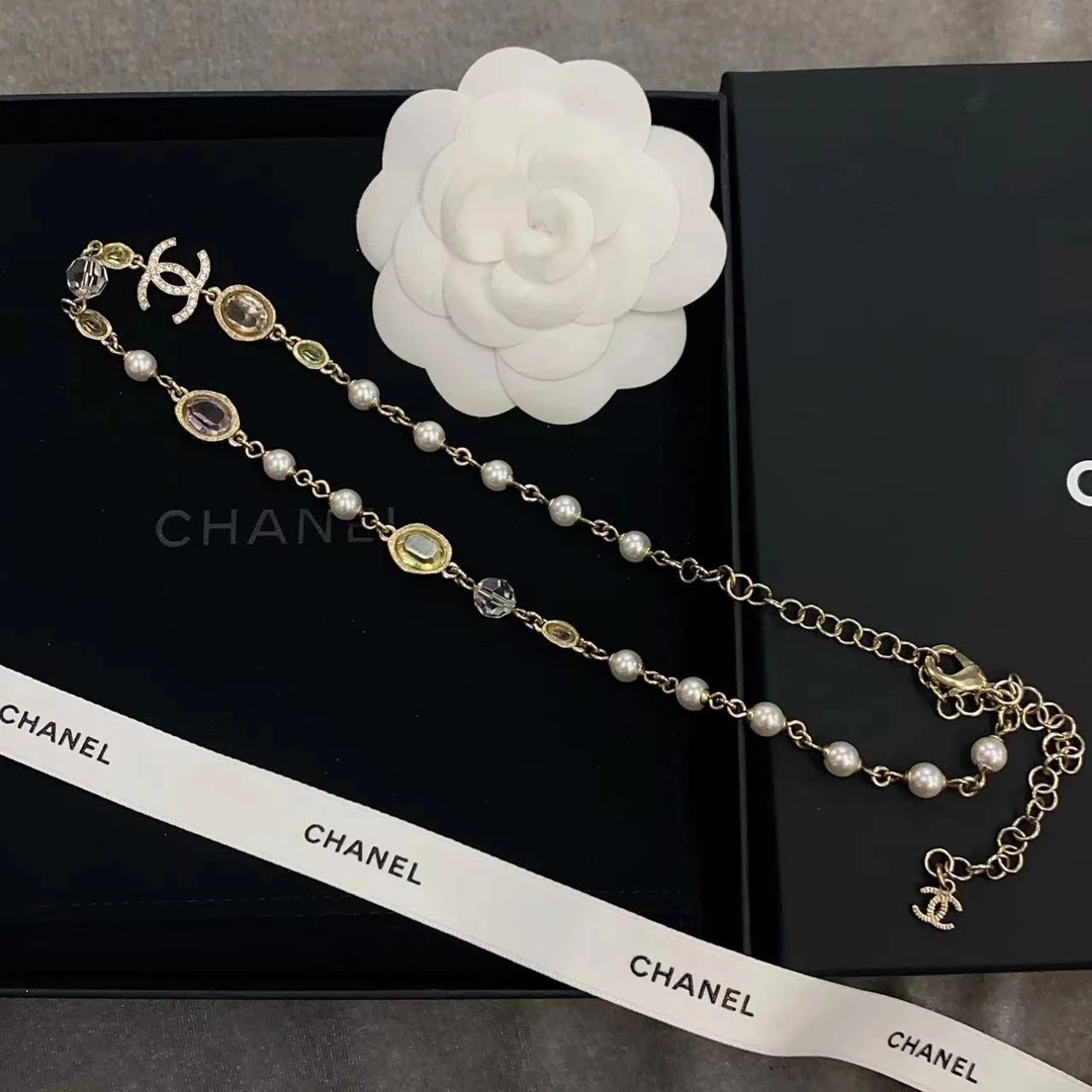 99新 Chanel/香奈儿 优雅琉璃水钻百搭项链21B