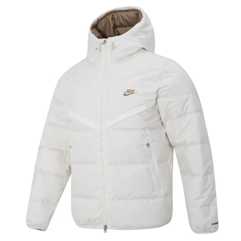 NIKE/耐克冬季新品加厚男子连帽白色时尚经典羽绒服FZ1103-133