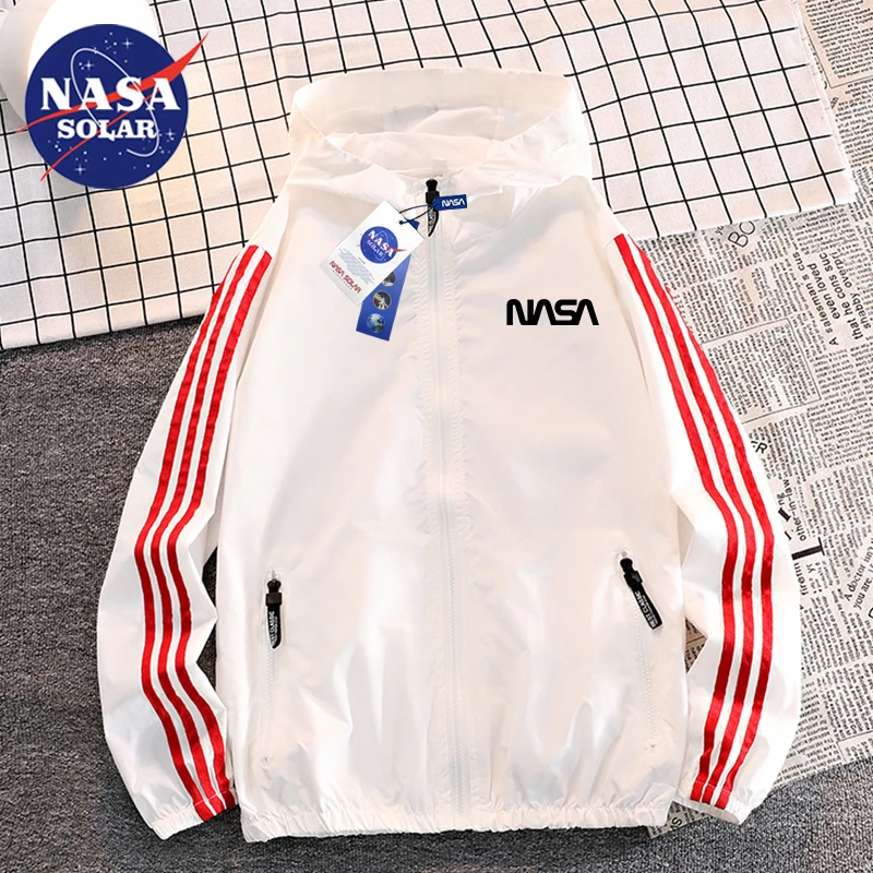 NASA SOLAR条纹冰丝防晒衣男女夏季情侣款户外休闲透气学生防晒服