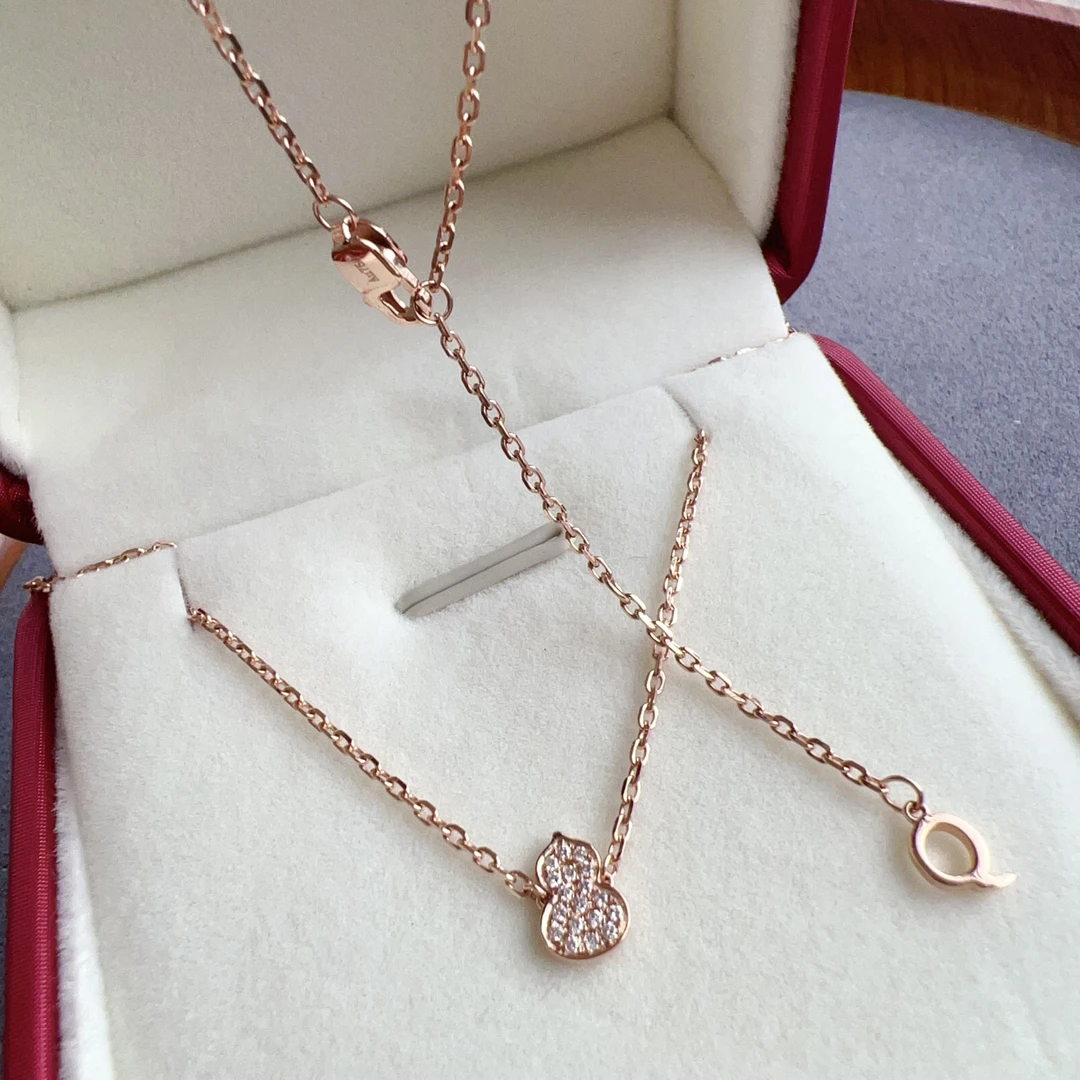 18K玫瑰金钻石时尚轻奢项链