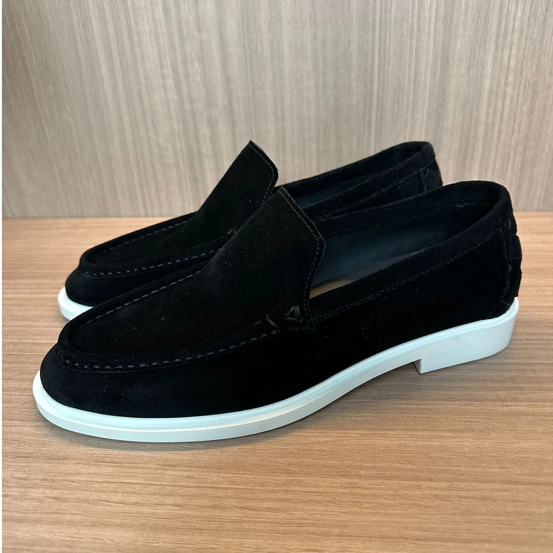 秋季休闲男皮鞋新款派得鞋男士舒适百搭时尚一脚蹬真皮皮鞋/D9001