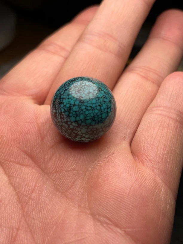 绿松石蓝网花圆珠