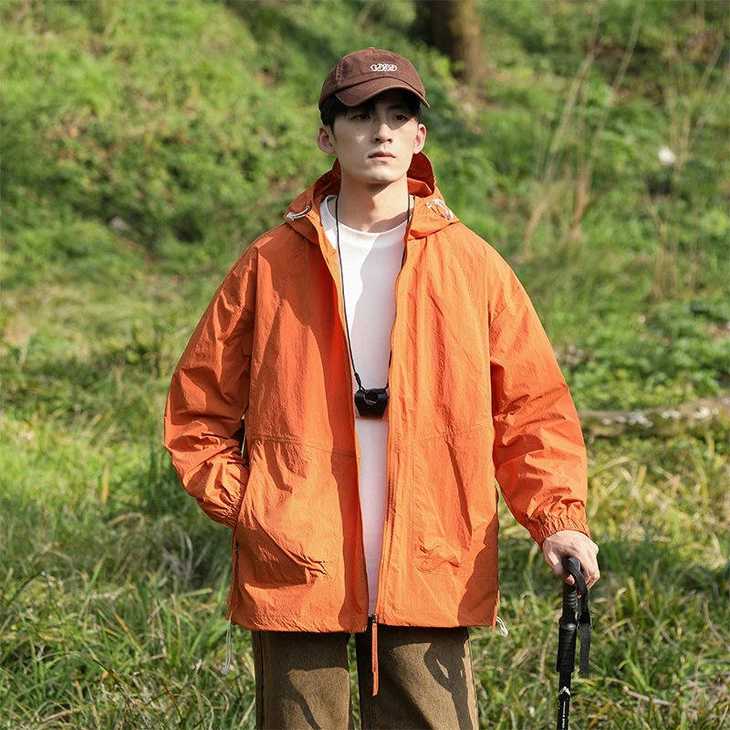 男士夏季新款薄款专业防晒衣潮流日系户外休闲登山钓鱼连帽防晒服