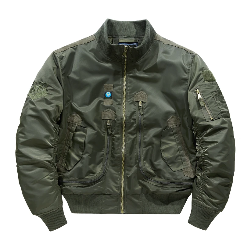 2023秋冬新款美式MA1飞行员夹克男士立领加厚保暖休闲宽松外套潮