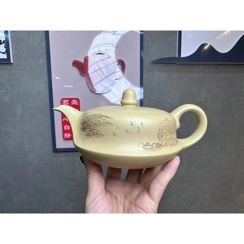 本山绿大品山水曲壶紫砂壶【维】