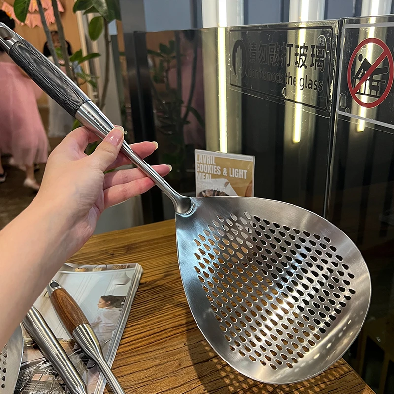 【出口德国】304不锈钢长柄防烫漏勺煮面往捞捞饺子花椒漏家用捞勺