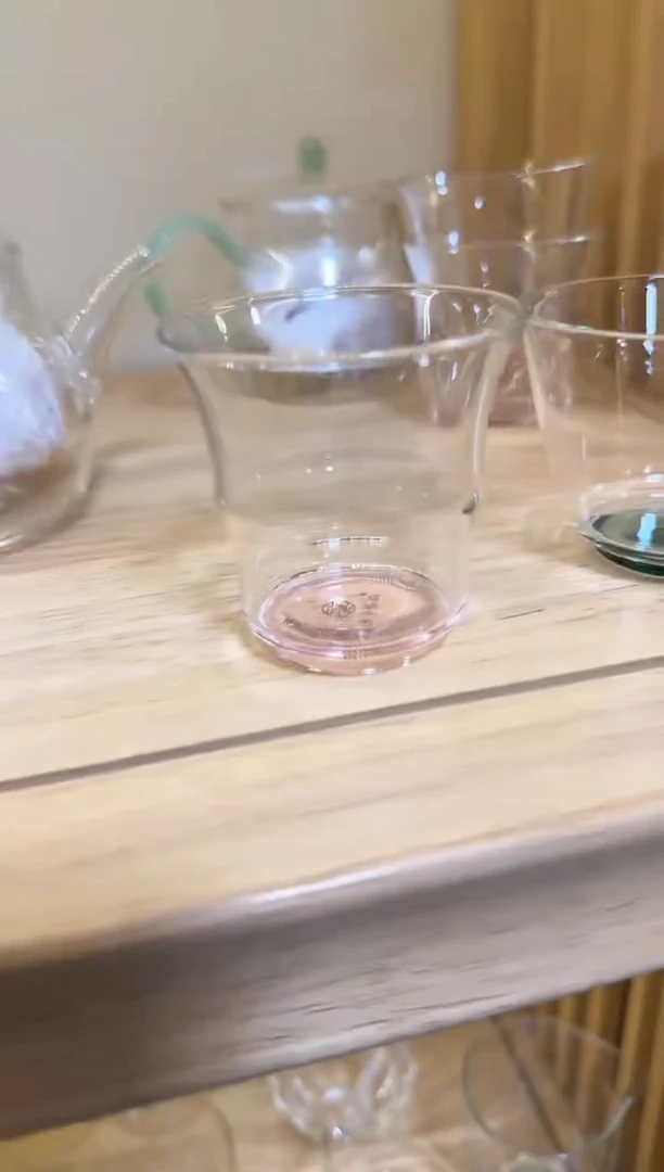 【闪购商品】粉色竹节杯高硼硅