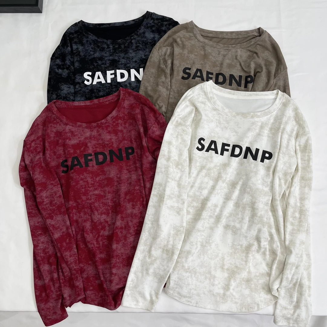 【‘’捕猎者‘’小韩日记】字母T恤弹力时尚长袖休闲女人8533