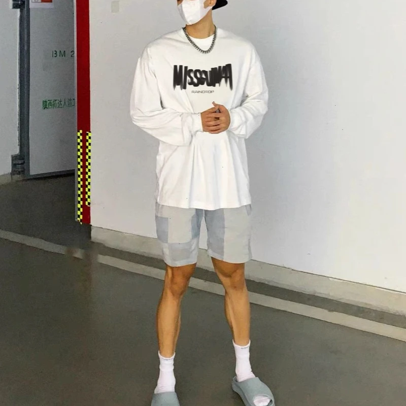 美式痞帅男士纯棉长袖T恤秋冬休闲百搭潮流复古宽松圆领打底衫ins
