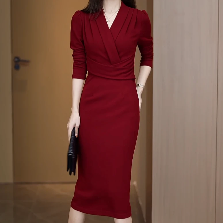 气质显瘦女人味时尚百搭连衣裙Q191327