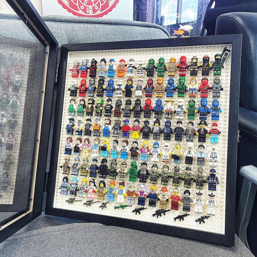 兼容乐高积木人仔相框手工创意复仇者人仔挂墙翻盖版拼装小人礼物