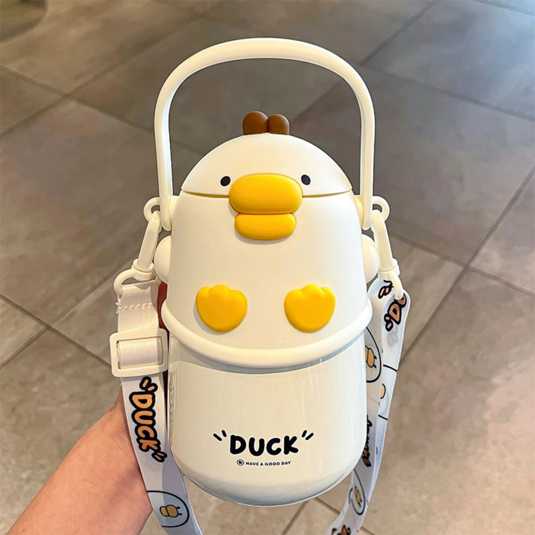 儿童可爱不锈钢保温杯女孩高颜值学生上学专用大肚杯吸管水杯水壶