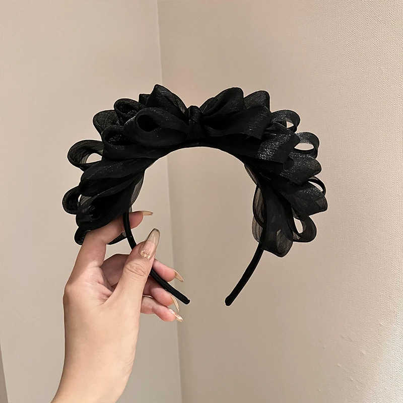 Mibeco新中式复古秋冬新款网红气质发箍高级水墨风交叉手工头饰