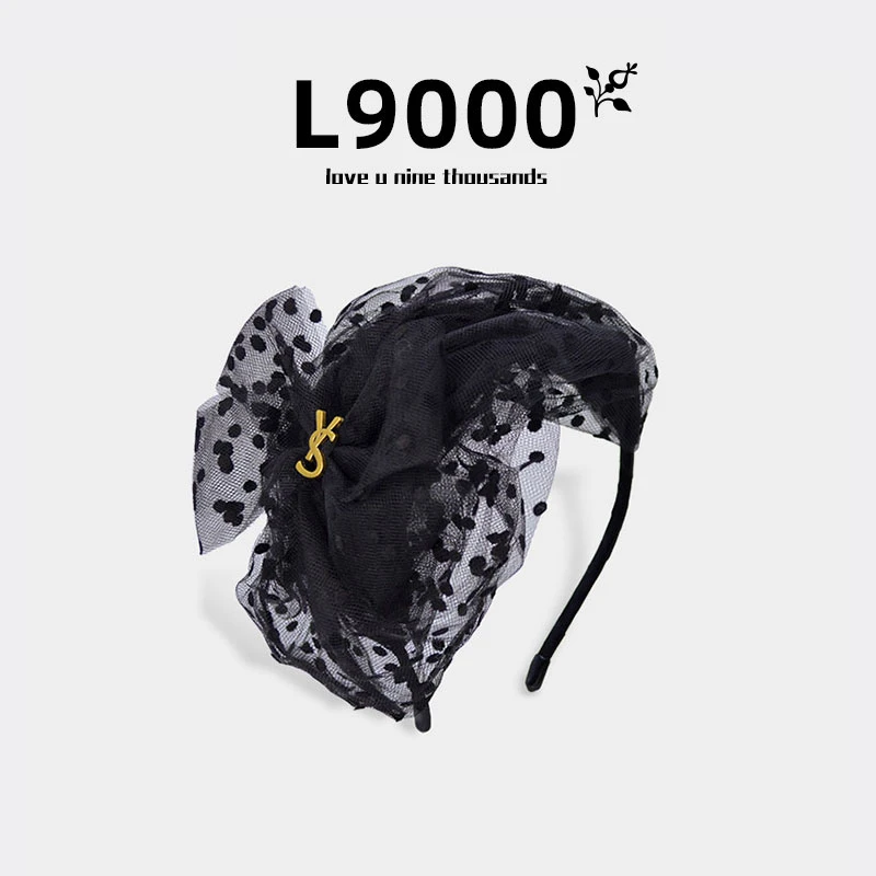 Mibeco法式网纱半帽发箍增高颅顶宽边遮白发帽薄款网红晚宴头饰品