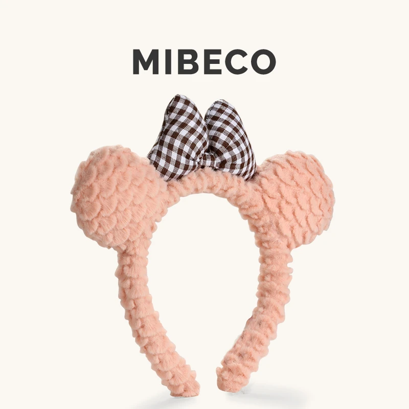 【迪家熊】Mibeco可爱蝴蝶结小熊发箍女甜美洗脸发带毛绒不勒头饰