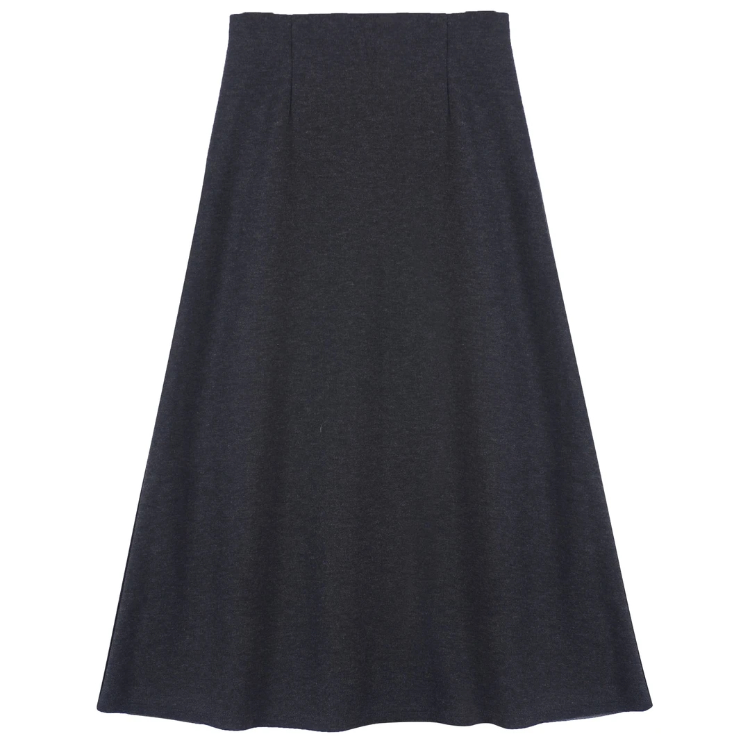 极简醋酸羊绒毛呢裙2024秋冬韩版高腰显瘦优雅女士A字半身裙K7333