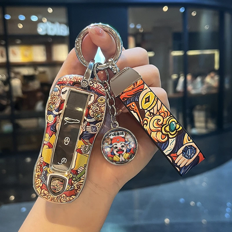 保时捷钥匙套卡宴macan帕拉梅拉Taycan扣911/718高档保护壳包国潮