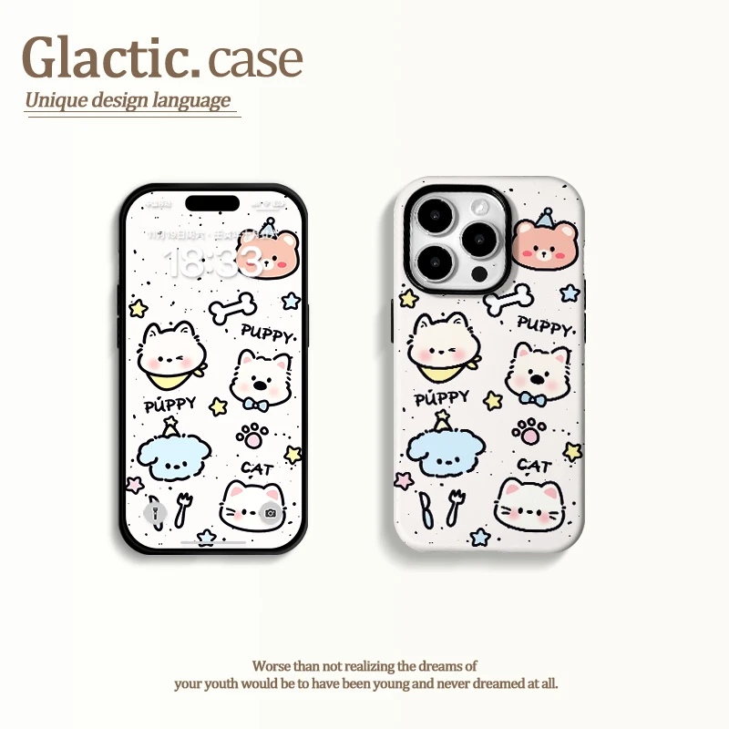 适用于苹果16华为OPPO小米VIVO小众百搭二合一菲林手机壳GA0328