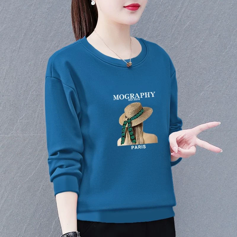 高贵上档次女装春秋女款卫衣女宽松显瘦韩版简约圆领厚款女装上衣