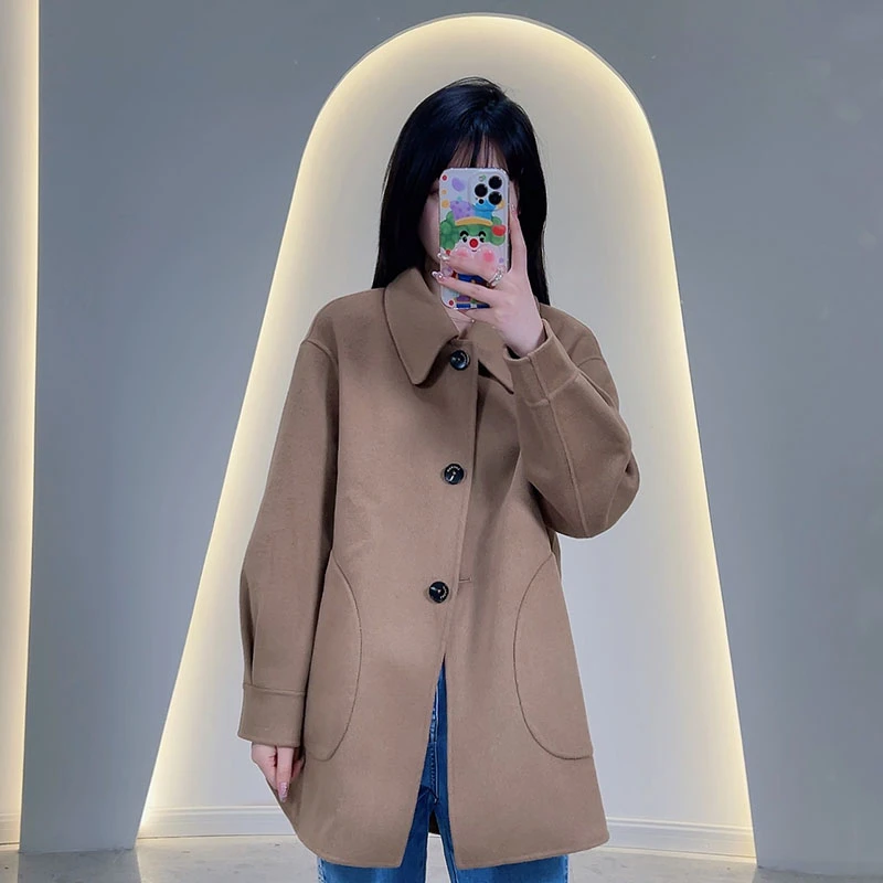 Lagogo/拉谷谷LAGOGO拉谷谷专柜新款大衣双面尼外套