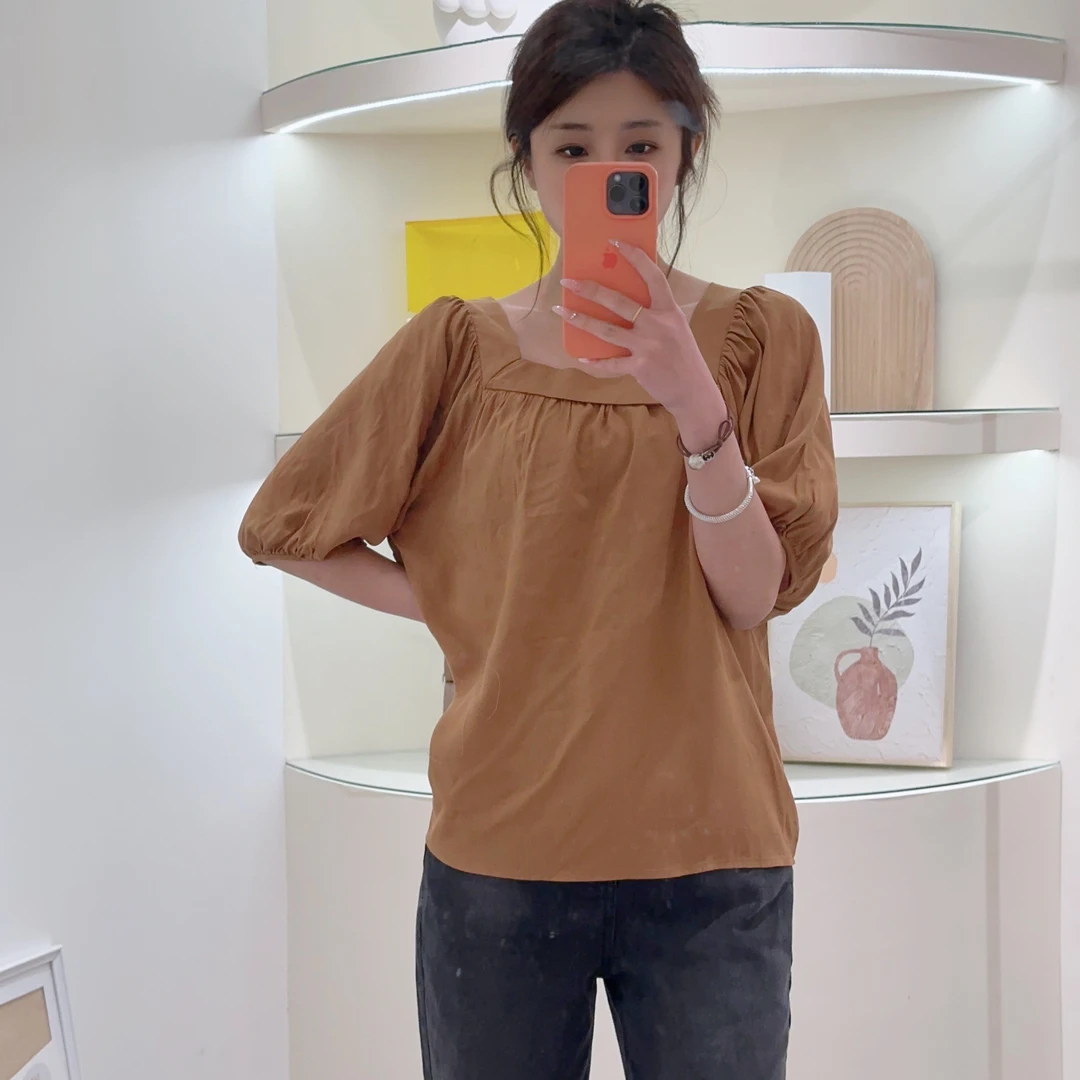 Lagogo/拉谷谷LAGOGO拉谷谷专柜新款纯色雪纺衬衫时尚百搭