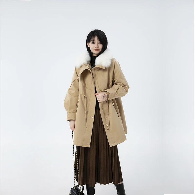 Lagogo/拉谷谷LAGOGO拉谷谷新款厚款中长款外套气质简约款