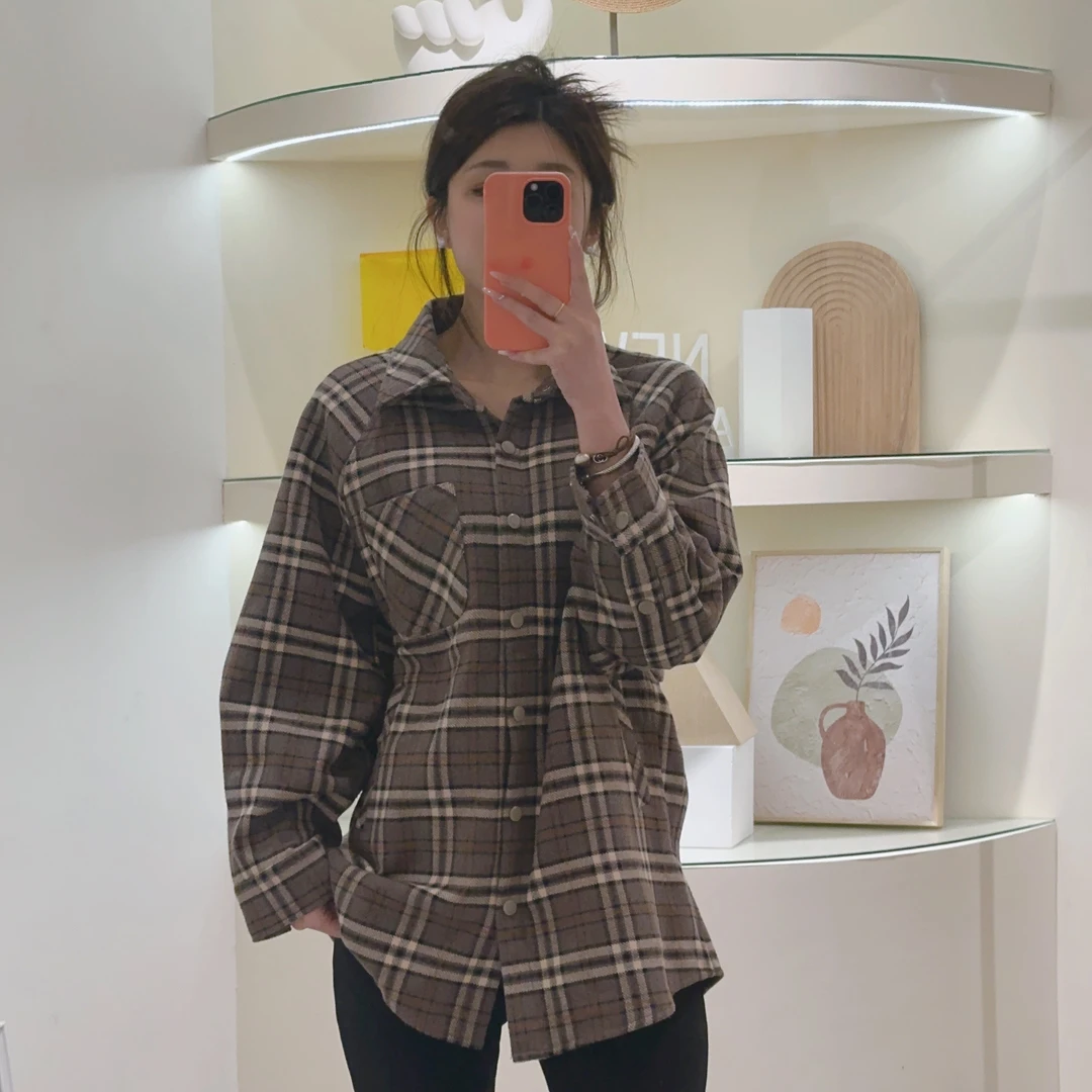 Lagogo/拉谷谷LAGOGO拉谷谷专柜款春秋千鸟格遮肉显瘦外套