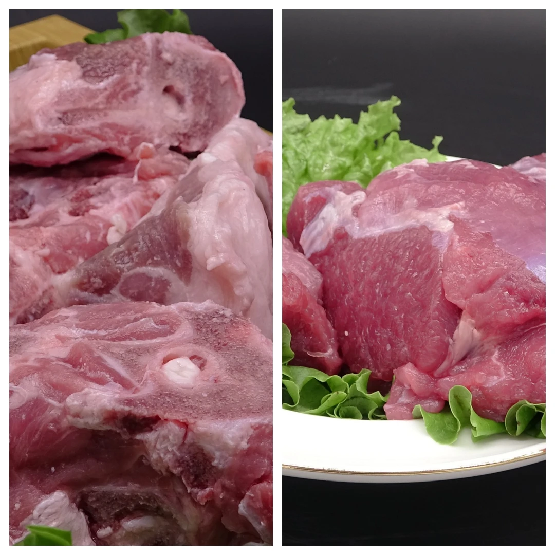 组合羊蝎子2斤+羊肉块1斤源自内蒙古 嫩而不膻 多肉多髓