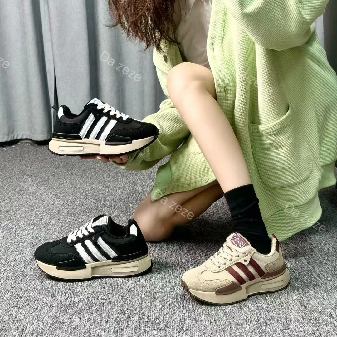 豆沙包 冬季加绒女鞋2024新款阿甘鞋时尚百搭休闲运动鞋36