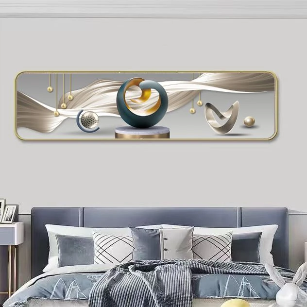 U006轻奢床头画简约卧室背景墙画温馨卧室装饰画床头挂画主卧