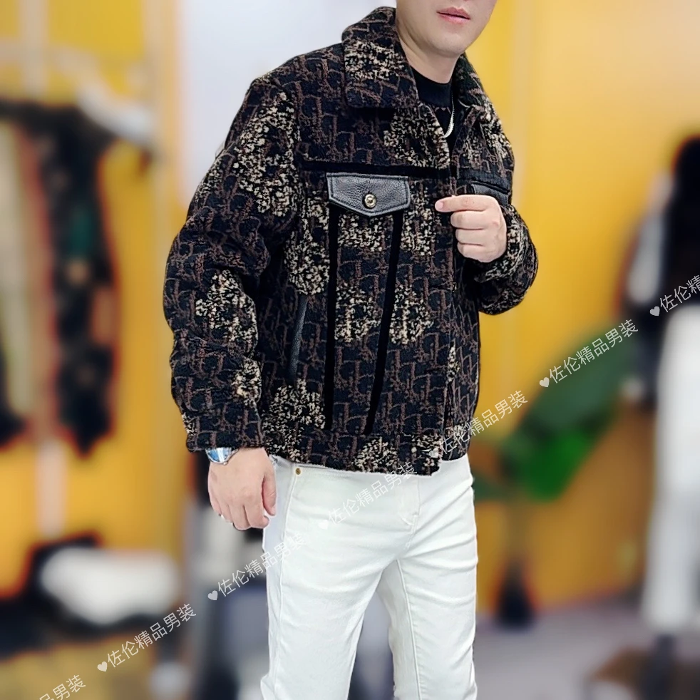 8696冬季新款时尚潮流男士修身翻领百搭保暖外套