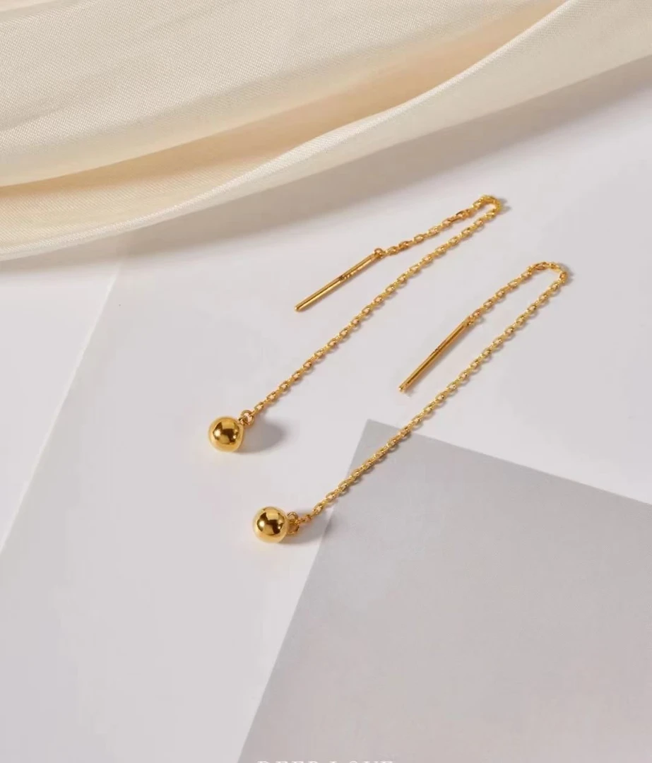 Chow Tai Seng/周大生足金简约百搭气质耳线