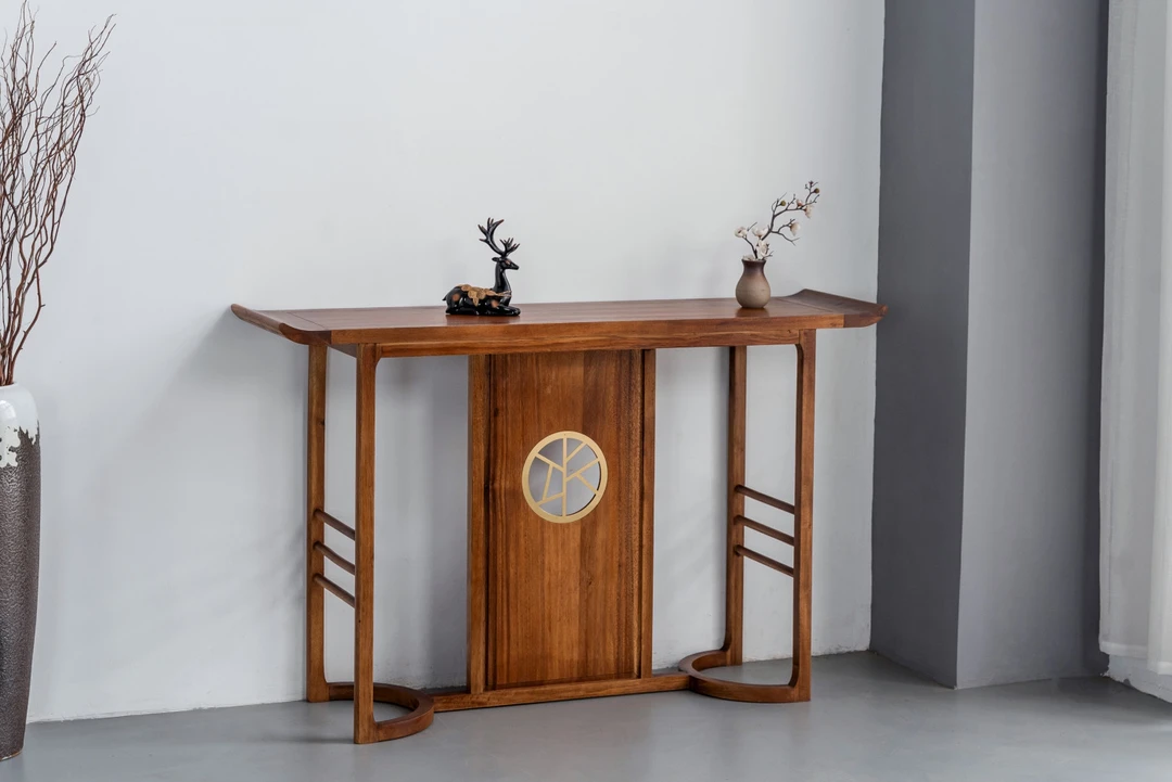 （138*38*85）南胡桃木新款空韵玄关单品