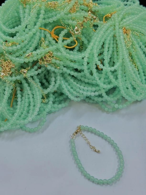 高冰晴绿翡翠手链4m+*（单个多样性发货）