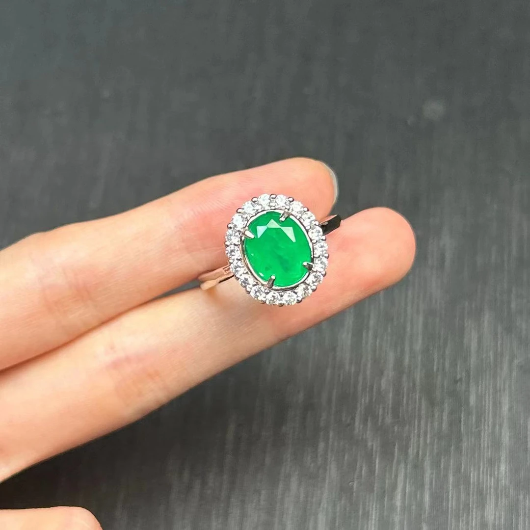 阿鲁沙-典藏轻奢祖母绿-精工合金培育戒指860