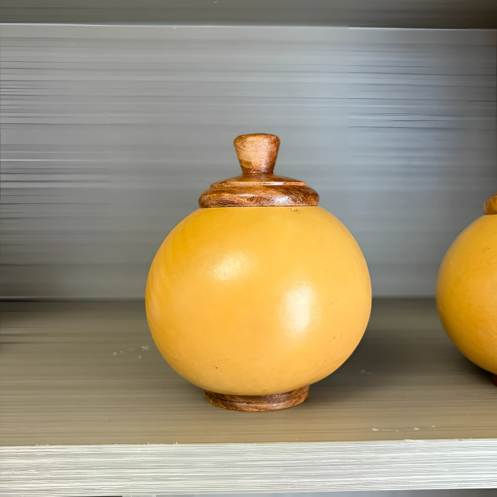 手工木质小茶壶家居摆件无把客厅茶室装饰品