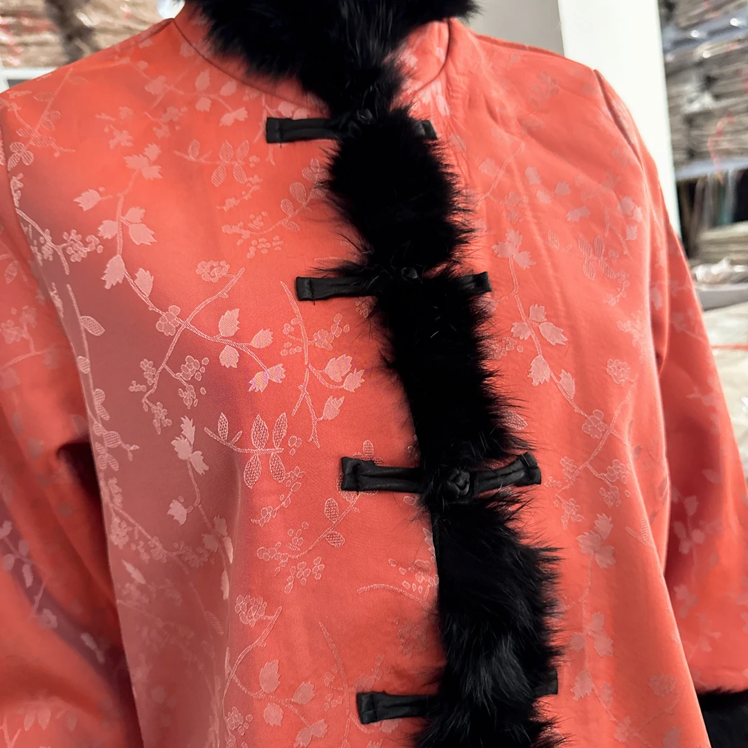 8203 新款新中式短款外套【橘红】