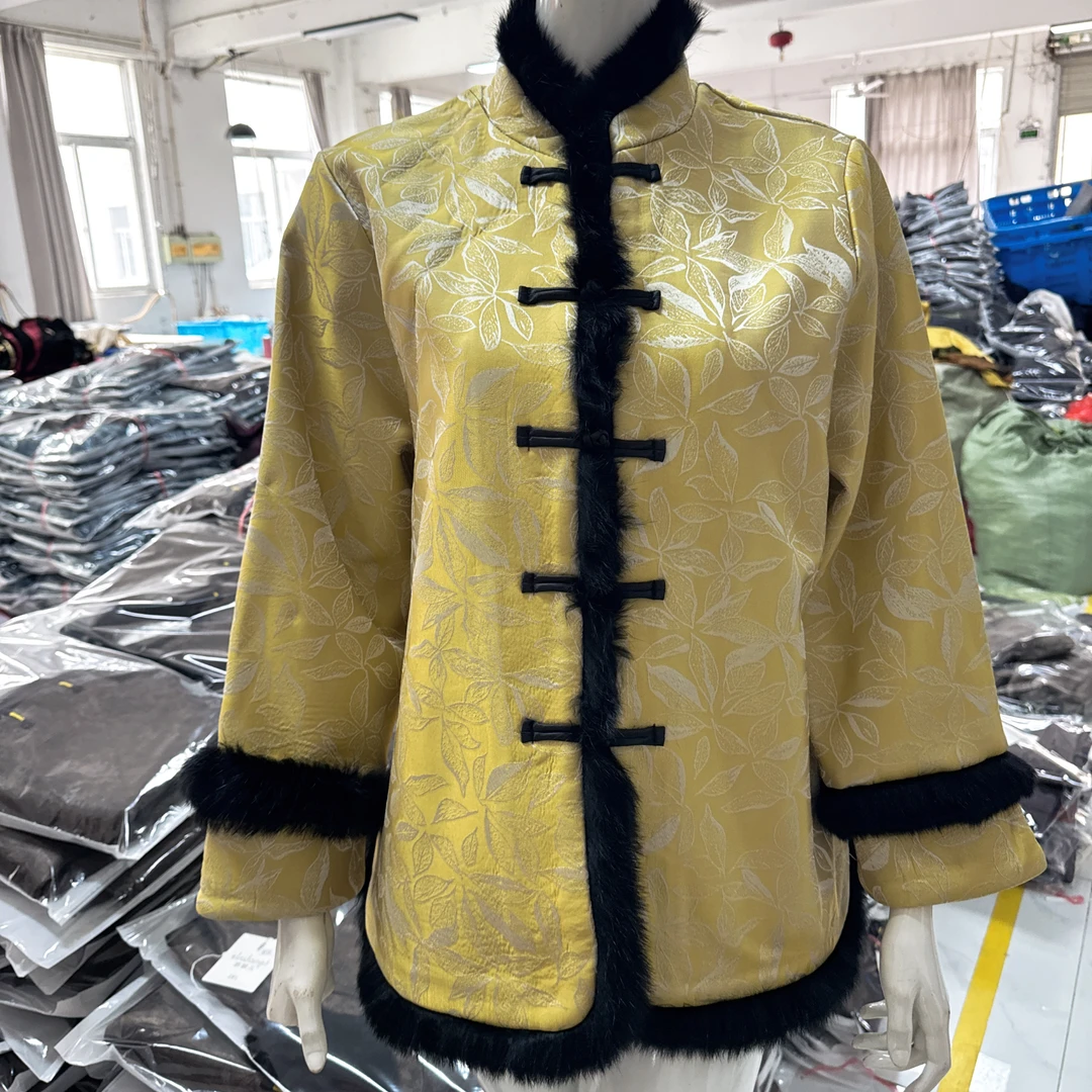 8205 新款 新中式外套 【黄色底杏提】