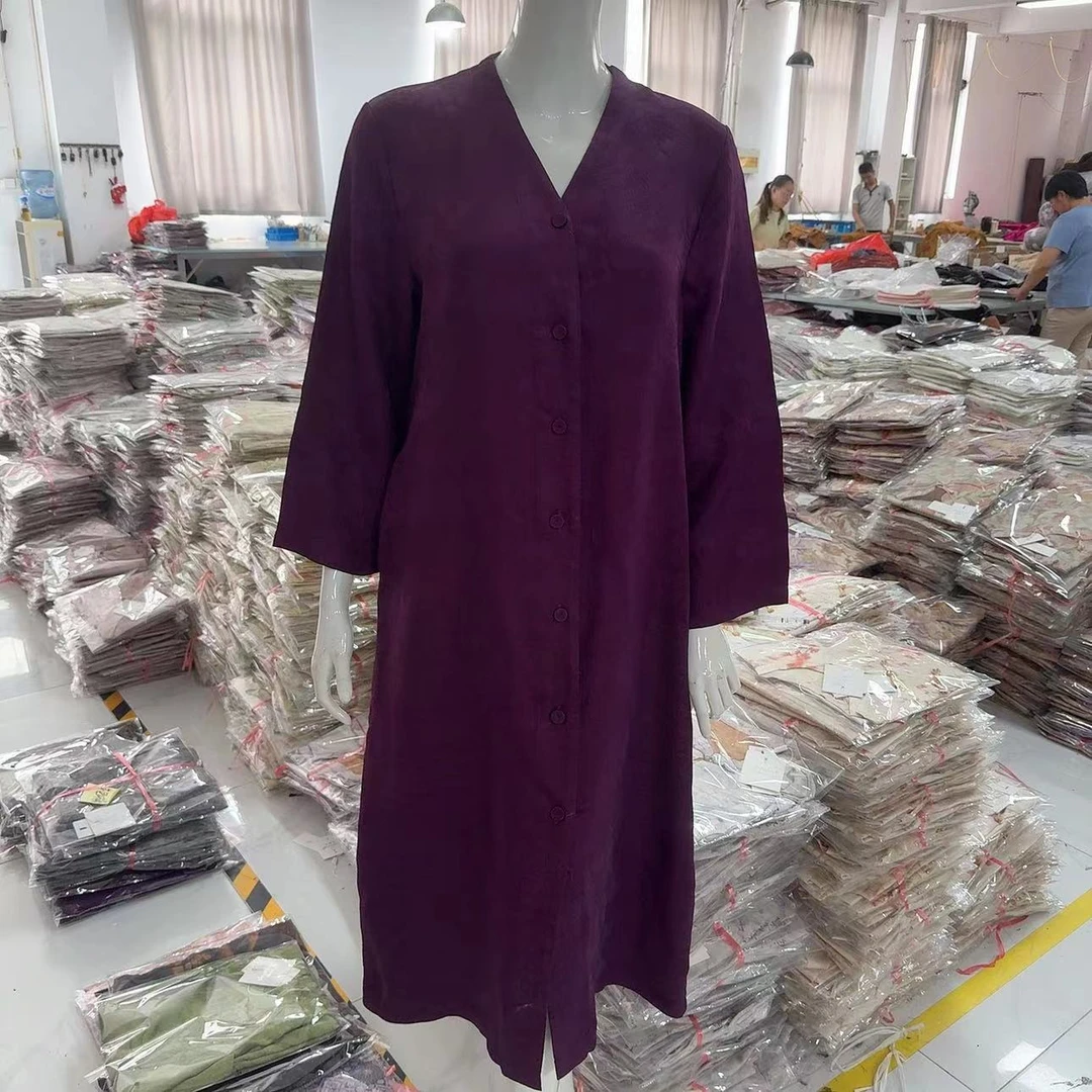 5259时尚V领风衣外套新中式