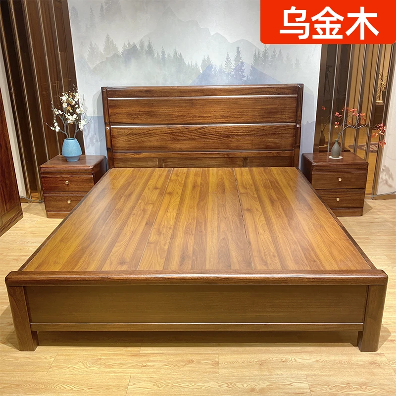 乌金木榻榻米1.8米主卧双人大床1.5米现代中式婚床新中式家用家具
