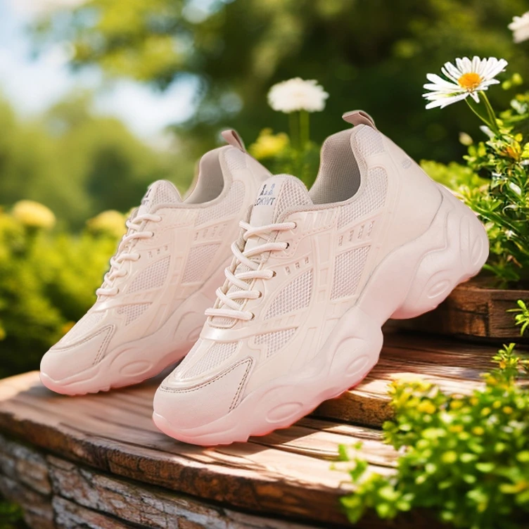 新款曳步舞跳舞运动老爹鞋透气休闲跑步鞋飞织运动鞋时尚百搭轻便
