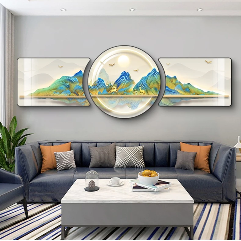 荣耀佳画A新中式客厅装饰画千里江山沙发背景墙挂画山水画墙画