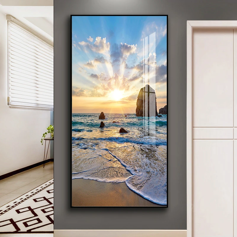 荣耀佳画【佳工坊】入户玄关装饰画现代简约轻奢挂画竖版墙壁挂画