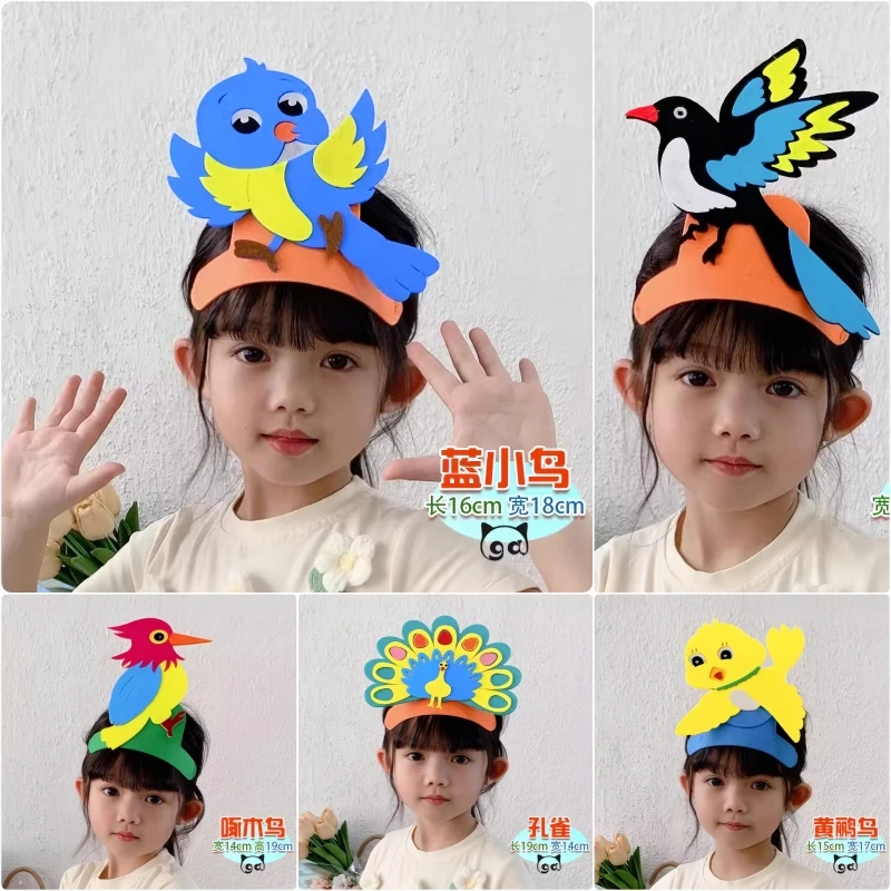 儿童动物表演可爱幼儿园角色装扮小鸟喜鹊布谷鸟燕子麻雀头套帽子