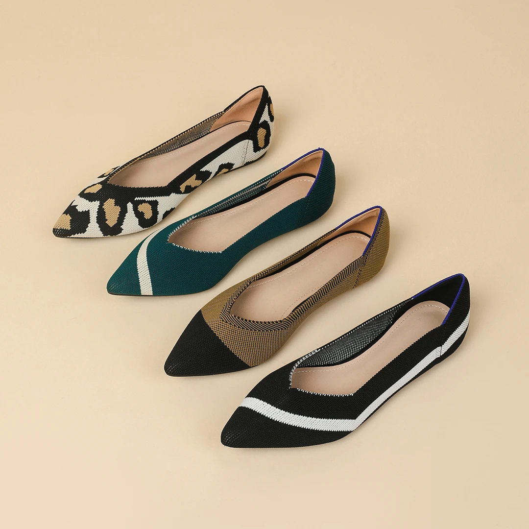 小香风王妃鞋春夏新款编织通勤工作鞋职业舒适飞织尖头平底单鞋女