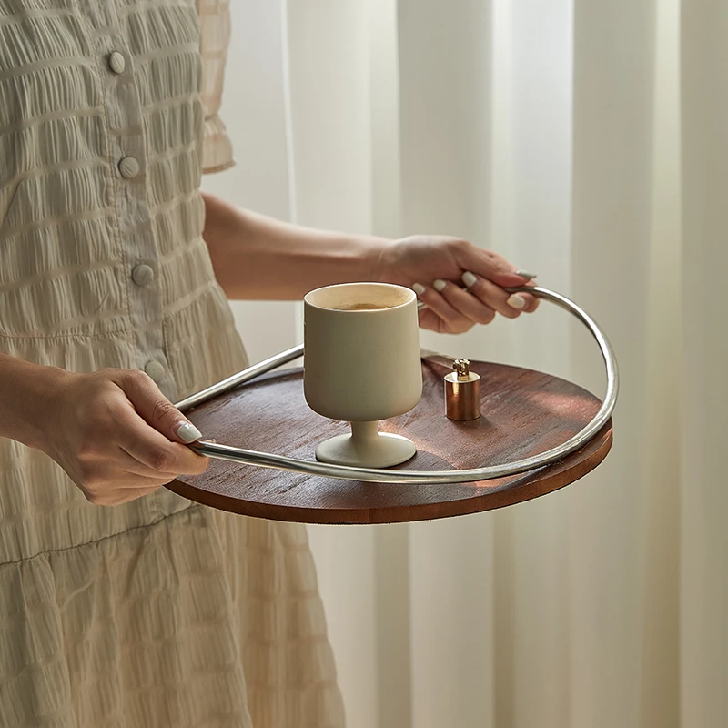 日式实木质托盘摆件玄关桌面茶几香薰轻奢高档高端高级感收纳盘