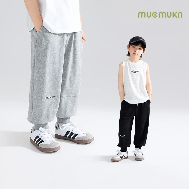 儿童罗纹收脚针织卫裤亲肤透气棉舒适百搭休闲束脚裤M42ZK1091