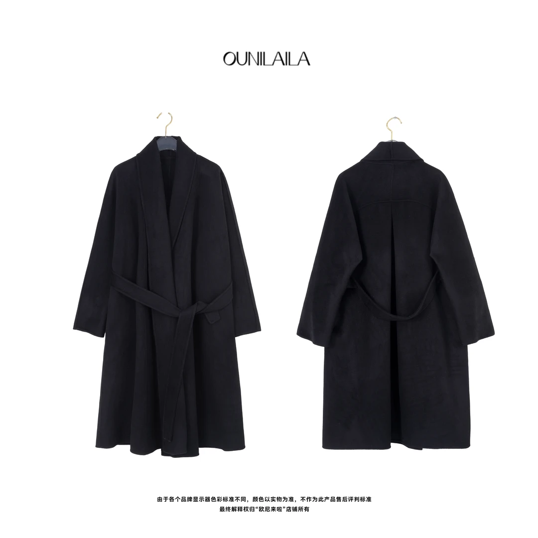 欧尼家【黑简】知性优雅双面呢黑色 / 秋冬的第一款毛呢外套